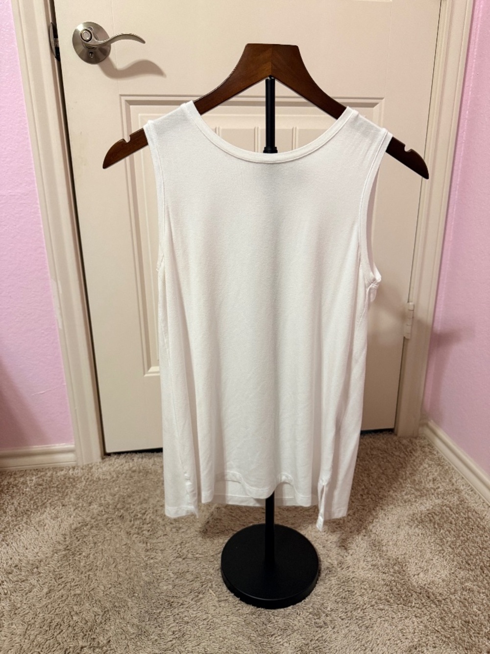Adrienne Vittadinni Strechy White Tank Top Women’s Size Small